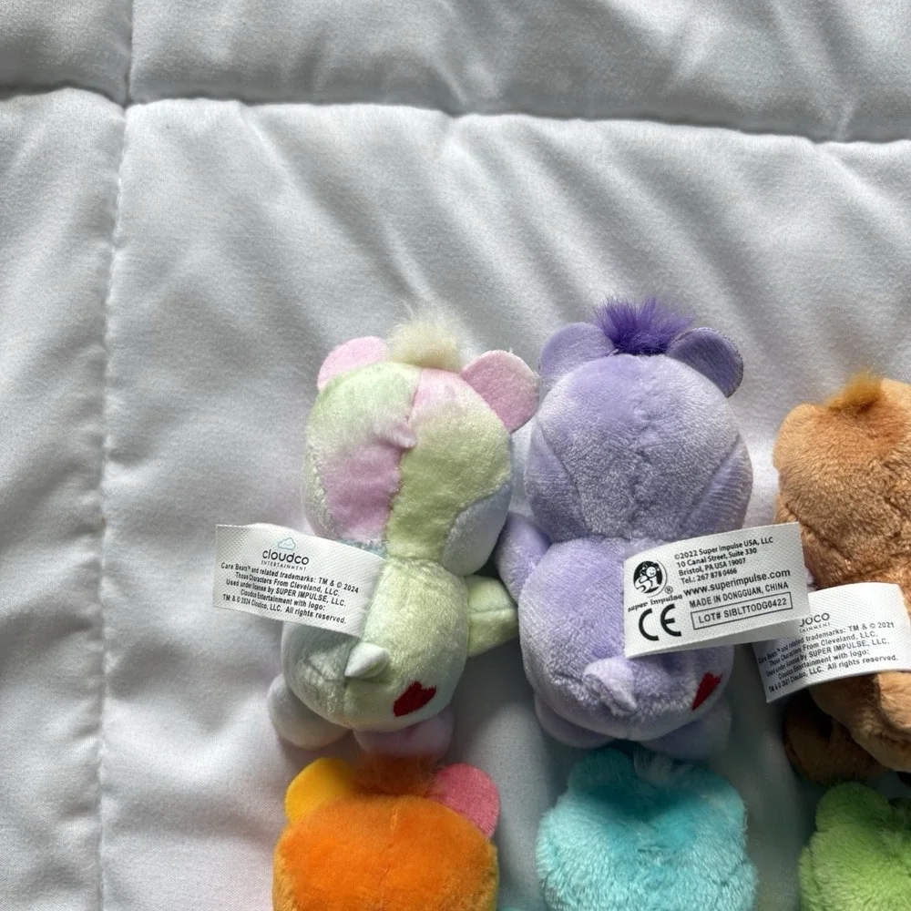 Care Bears Mini Plush Bear Set Of 7 Tenderheart Good Luck Cheer Wish Share‎